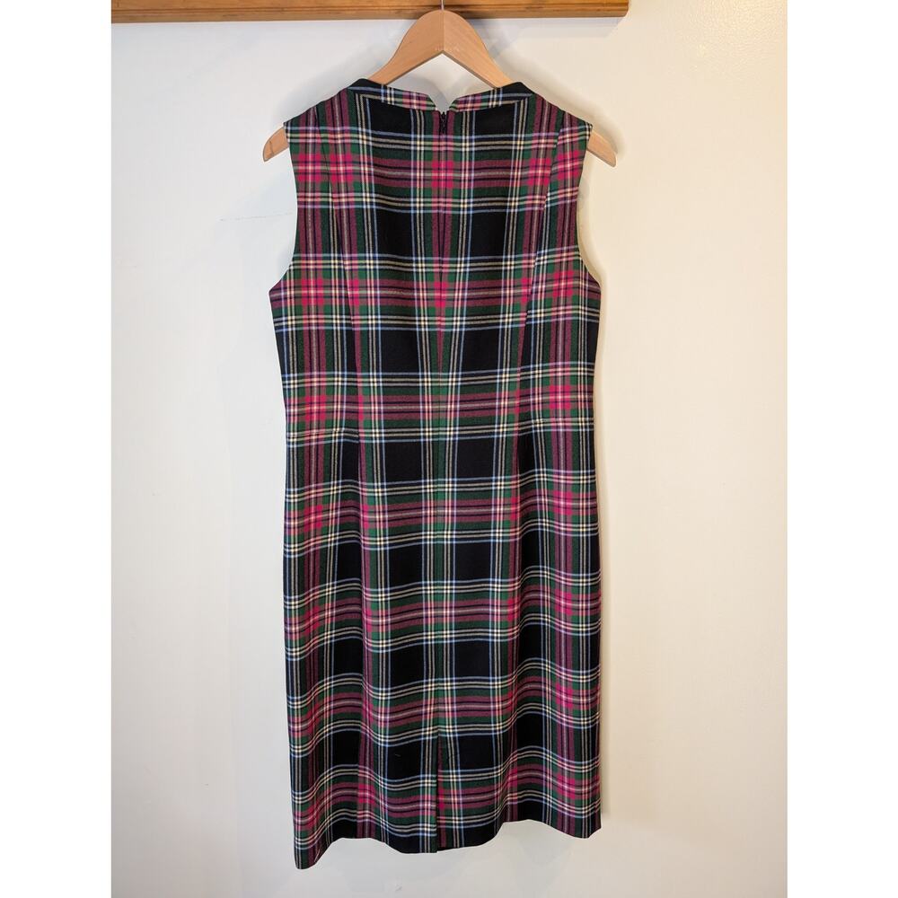 Vintage Pendleton Woolen Mills Red Green Plaid Tartan Dress USA Made Womens 10 - Picture 7 of 11